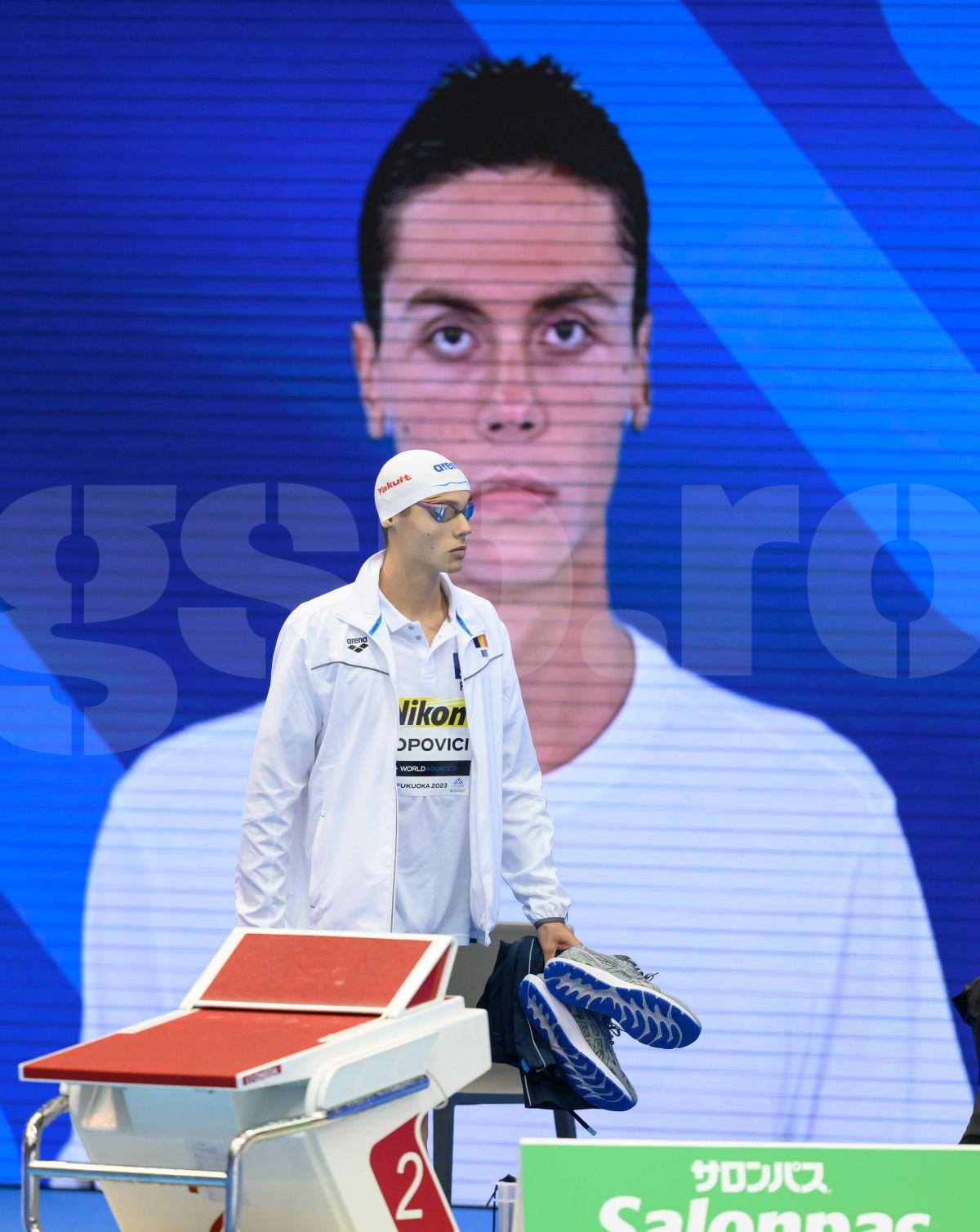Imaginile momentului » Cum a reacționat David Popovici imediat după finala probei de 200m liber