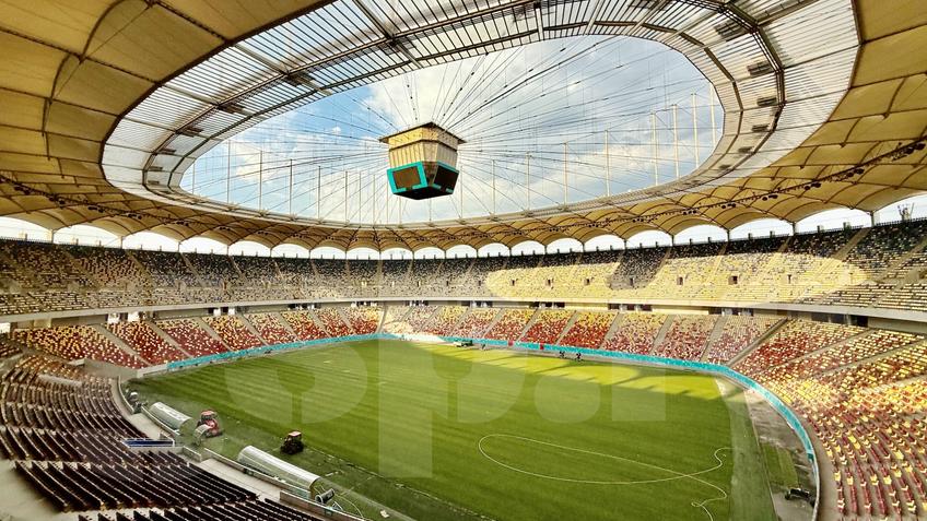 Arena Națională, vineri seară, după ce gazonul a fost montat. Foto: Andrei Crăițoiu (GSP.RO)
