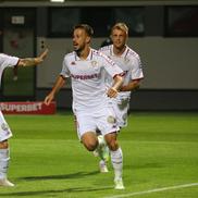 Tobias Christensen, Jakub Hromada și Timotej Jambor
în Csikszereda - Rapid, în etapa 3 din Superliga. FOTO: Ionuț Iordache