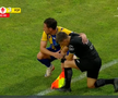 Accidentare horror a tușierului la Metaloglobus - Petrolul. FOTO: captură Prima Sport