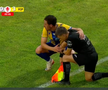 Accidentare horror a tușierului la Metaloglobus - Petrolul. FOTO: captură Prima Sport