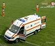 Accidentare horror a tușierului la Metaloglobus - Petrolul. FOTO: captură Prima Sport