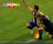 Accidentare horror a tușierului la Metaloglobus - Petrolul. FOTO: captură Prima Sport