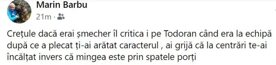 „Dacă erai șmecher, îl criticai când era la echipă!” » Încă o reacție în scandalul dintre Vali Crețu și Todoran
