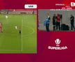 Golul lui Ngezana din Hermannstadt - FCSB, anulat din cauza unui fault, foto: captură de ecran Prima Sport