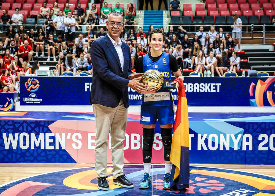 Ioana Velcea MVP / Foto: Facebook FRB Naționala feminină U16 a câștigat divizia B a Campionatului European de baschet și s-a calificat în divizia superioară