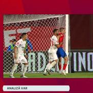 Golul lui Ngezana din Hermannstadt - FCSB, anulat din cauza unui fault, foto: captură de ecran Prima Sport