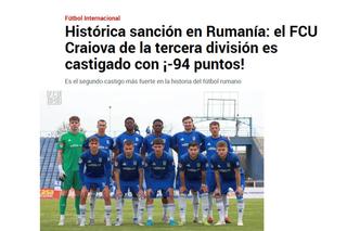 Mititelu și FCU Craiova au ajuns în cotidianul MARCA! Spaniolii, șocați de situația din Bănie: „Sancțiune istorică”