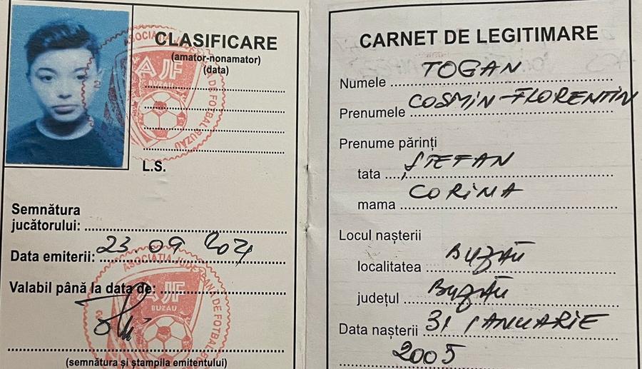 Carnetul de joc al lui Cosmin Togan, românul U19 prezent pe foaie, dar substituit pe teren de alt fotbalist Caz ULUITOR în Liga 3: au folosit pe fals un sud-american pe post de român U19 și l-au prezentat arbitrului ca jucător surdomut și analfabet! » „Românii sunt niște jeguri!”