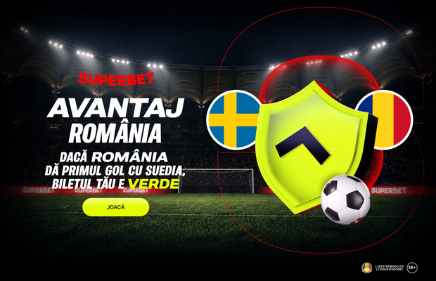 Ofertă marca Superbet la Suedia - România: "tricolorii" deschid scorul, pariul pe victorie devine câștigător!
