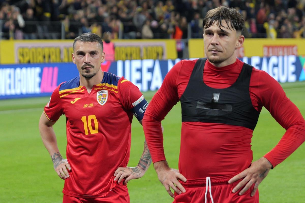 Cadre spectaculoase de la finalul partidei dintre Suedia și România // foto: Andrei Furnigă (GSP)