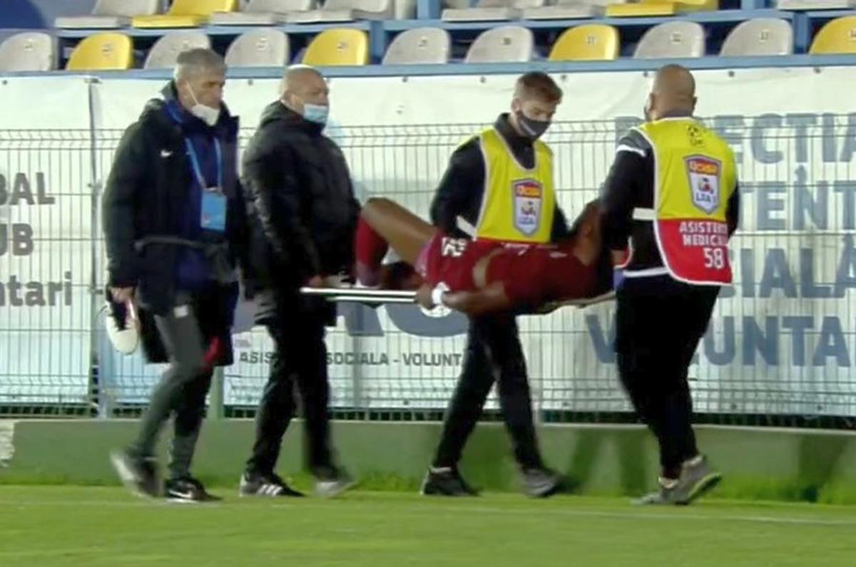 Primul verdict după accidentarea lui Mike Cestor din CFR Cluj - FC Voluntari: „Pare grav la prima vedere!”