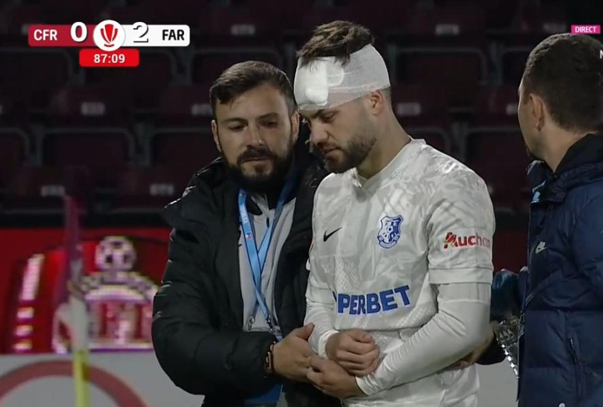 Verdict DUR după ciocnirea violentă din CFR Cluj - Farul! » Nu va mai juca în 2025