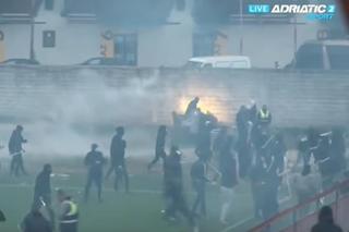 Haos la un meci de fotbal: huligani cu bâte au invadat terenul, iar poliția a întrerupt partida!