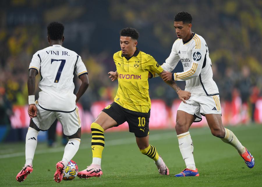 Jadon Sancho, evoluând pentru Borussia Dortmund împotriva lui Real Madrid, în finala UEFA Champions League (sezonul 2023/2024) // FOTO: Getty Images Pariul nebun al unui cunoscut antrenor: „Sancho va câștiga Balonul de Aur. Nici în Dembele nu mai credea nimeni”