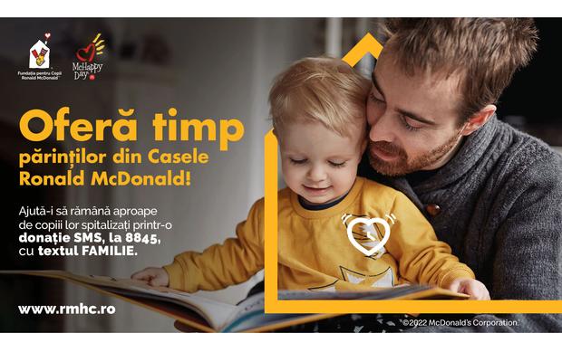 Campania McHappy Day OFERĂ TIMP părinților din România, pentru ca aceștia să-l poată petrece alături de copiii lor internați