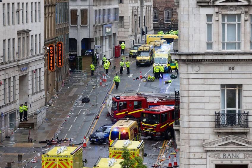 Accidentul produs de Paul Doyle la parada titlului lui Liverpool / Foto: Imago Images