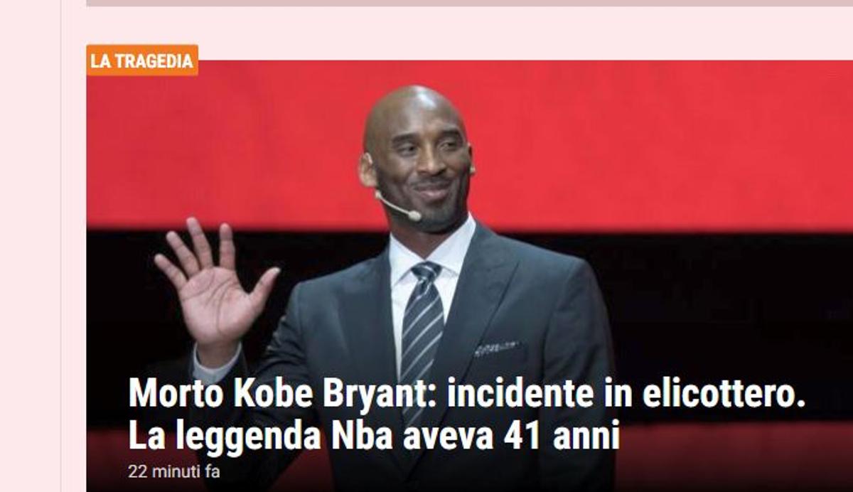Presa internațională, după moartea lui Kobe Bryant