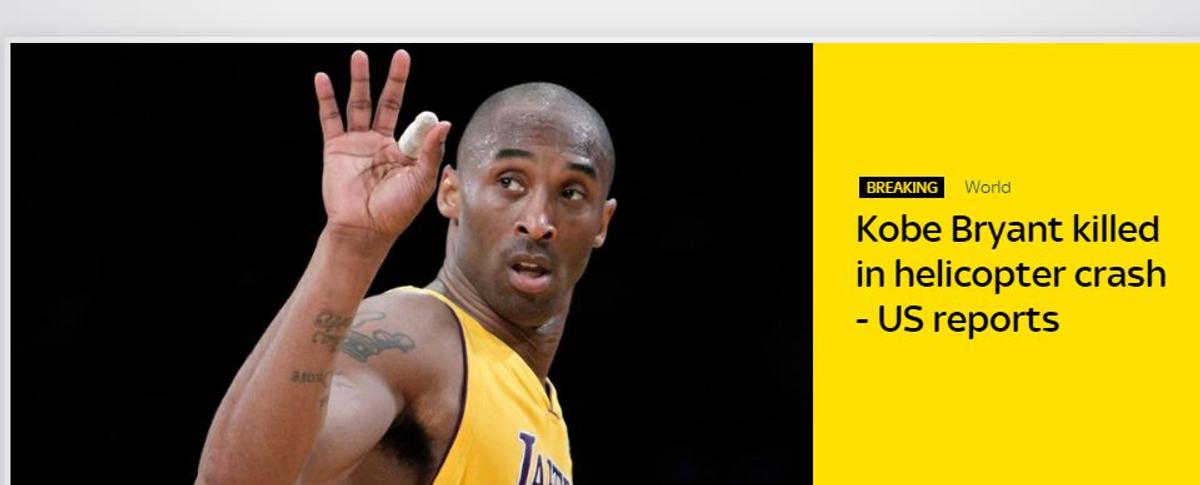 Presa internațională, după moartea lui Kobe Bryant