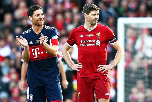 Xabi Alonso și Steven Gerrard, două legende de la Liverpool, foto: Guliver/gettyimages