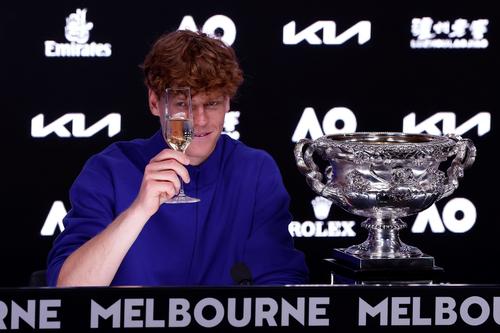 Jannik Sinner la conferința de presă FOTO Guliver/GettyImages