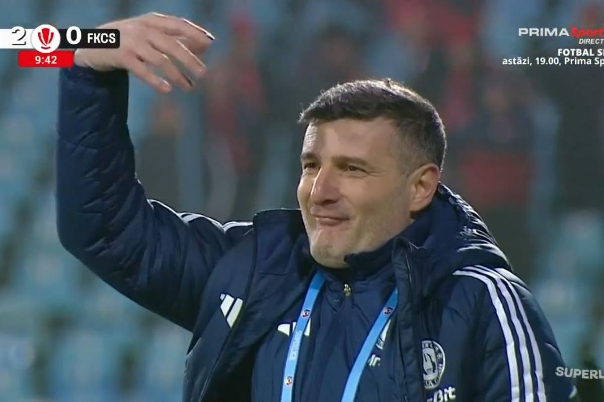 Reacția lui Laszlo Balint la golul lui Nuno Pedo în Oțelul - Csikszereda