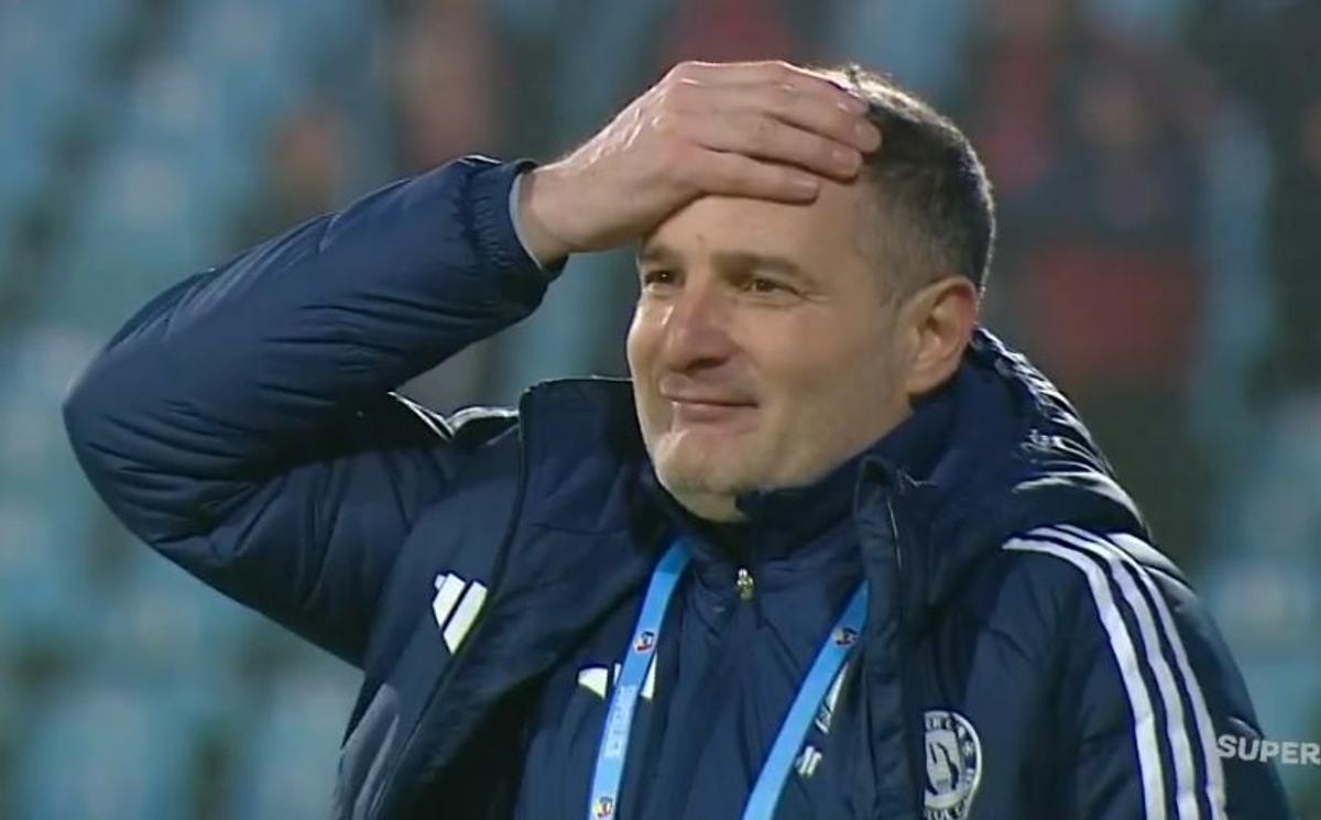 Reacția lui Laszlo Balint la golul lui Nuno Pedo în Oțelul - Csikszereda