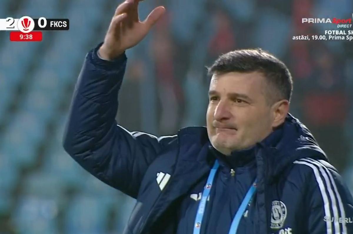 Reacția lui Laszlo Balint la golul lui Nuno Pedo în Oțelul - Csikszereda