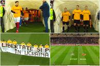 Cu gândul la Ucraina în derby-ul Rapid - Dinamo » Mesajele transmise de fotbaliști și grafica specială a televiziunilor