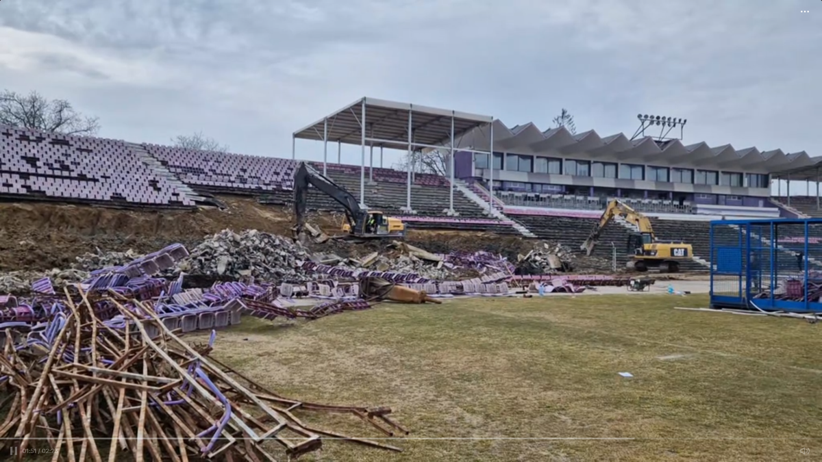 A început demolarea stadionului „Dan Păltinișanu”