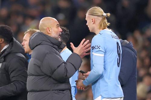 Pep Guardiola și Erling Haaland // FOTO: Getty Images