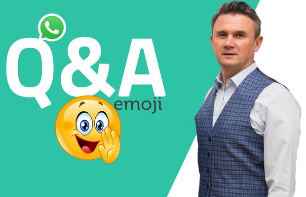 WhatsApp Q&A » Cristi Balaj intră în provocarea GSP: cum răspunde cu un emoticon la întrebări și afirmații inedite