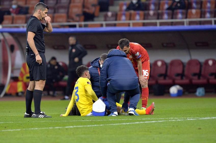 Florinel Coman, accidentat în România - Macedonia de Nord 3-2