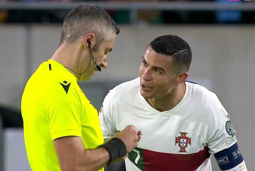 Interacțiunea dintre Cristiano Ronaldo și Radu Petrescu // foto: captură Digisport