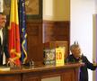 Hagi s-a amuzat de copios de poveștile rememorate de Mircea Lucescu la microfon. Foto: Cristi Preda (GSP)