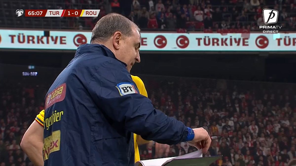 Florin Tănase, în momentul intrării pe teren // foto: capturi Prima TV
