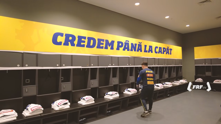 Vestiarul României înainte de barajul cu Turcia / foto: captură YouTube FRF TV