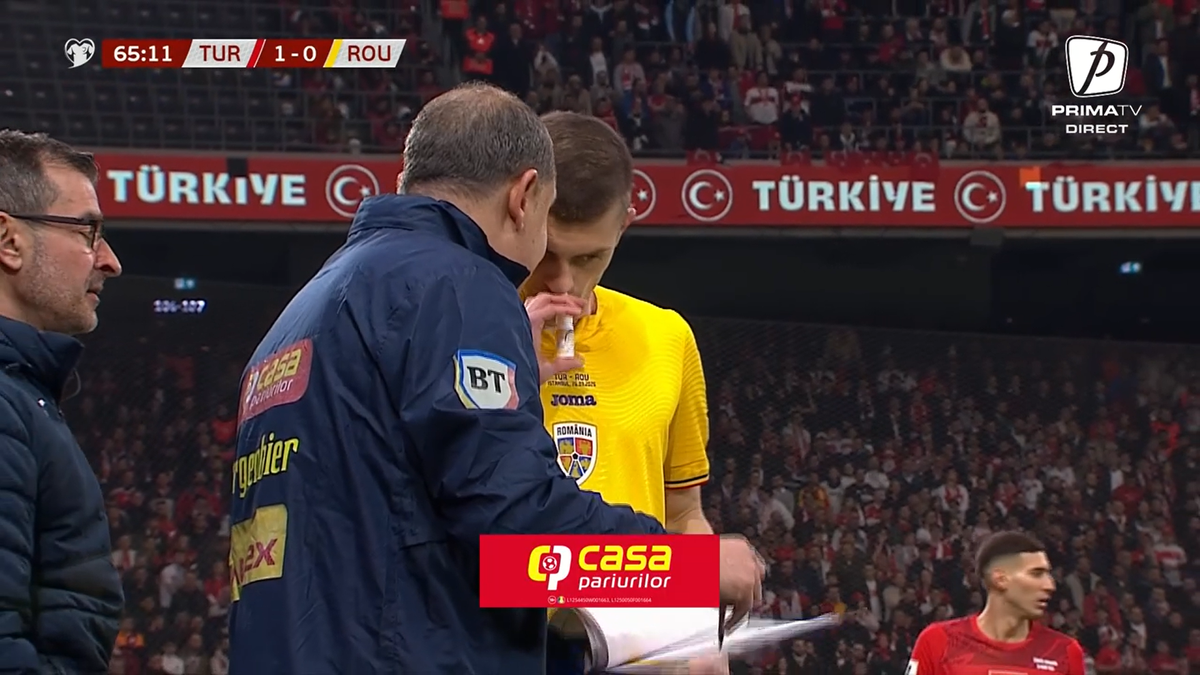 Florin Tănase, în momentul intrării pe teren // foto: capturi Prima TV
