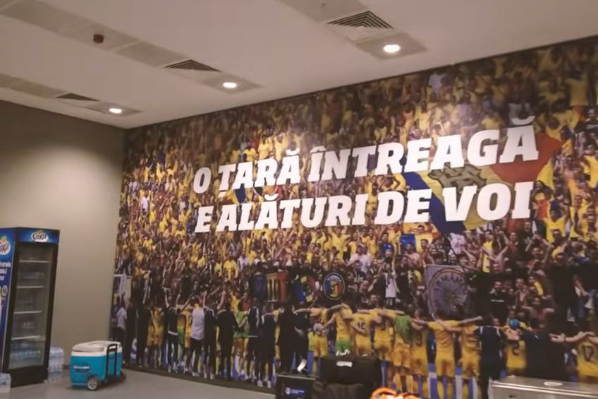 Vestiarul României, decorat înainte de barajul cu Turcia / foto: captură YouTube FRF TV