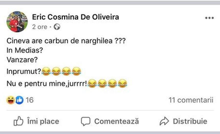 Preocupările lui Eric de Oliveira în izolare: „Are cineva așa ceva de vânzare? Nu e pentru mine, jur :))”