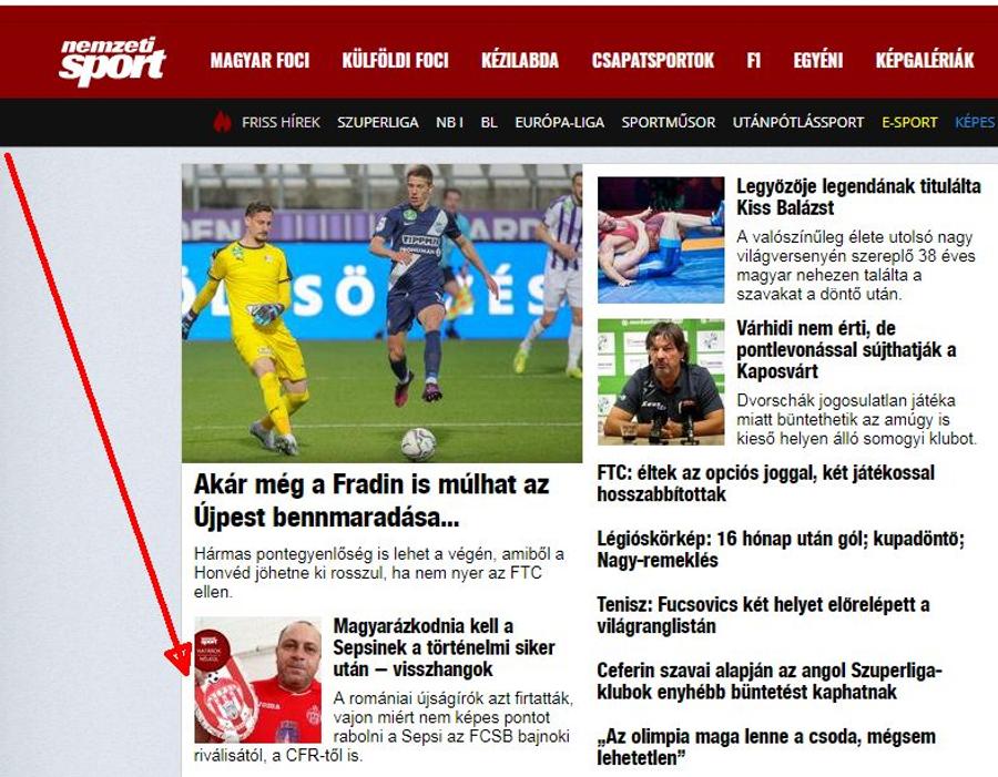 Victoria lui Sepsi, printre articolele fruntașe de pe Nemzeti Sport Presa din Ungaria a stat cu ochii pe FCSB - Sepsi: „Covăsenenii, nevoiți să se justifice după victoria istorică”