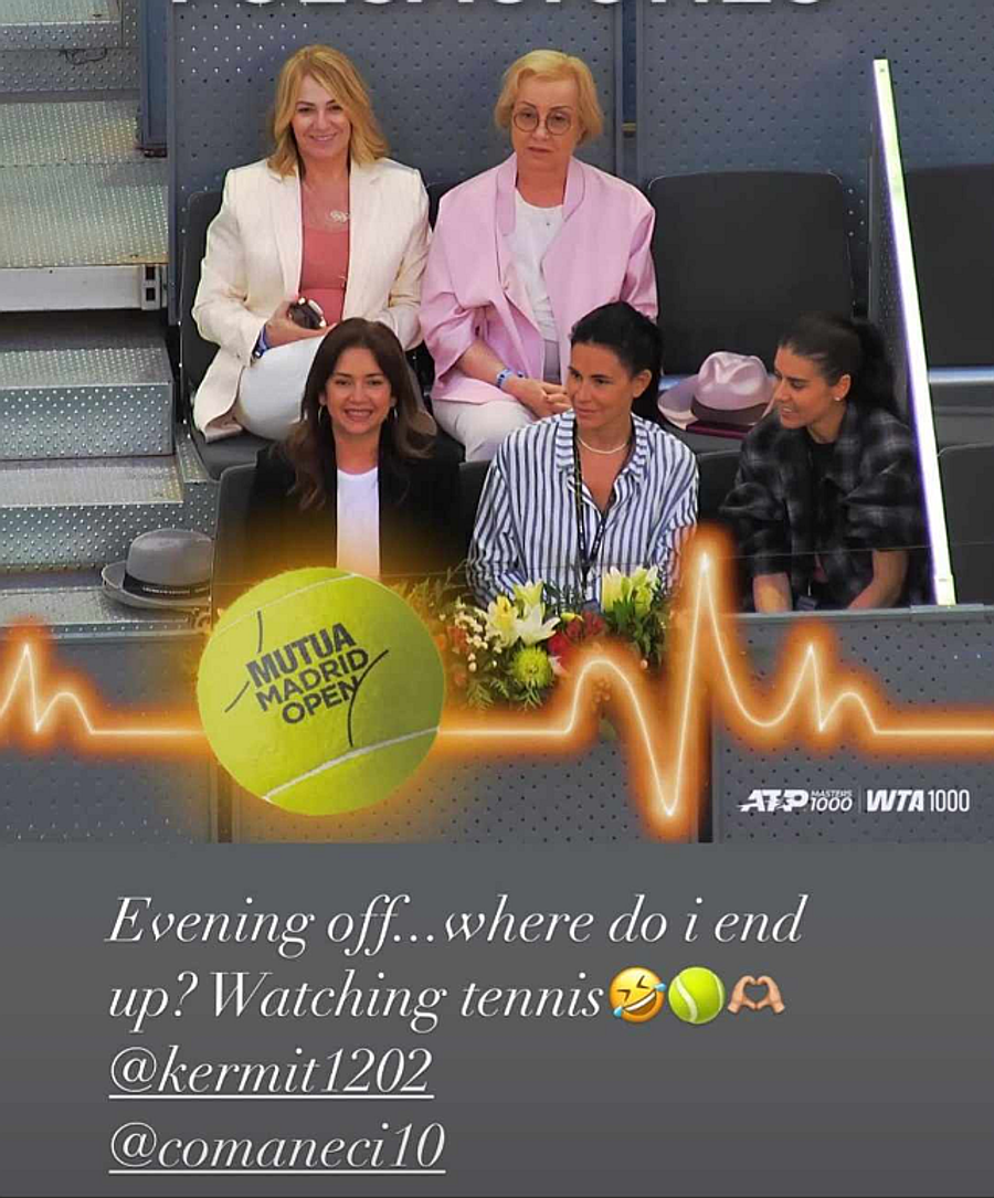 Sorana Cîrstea împreună cu Nadia Comăneci în lojă la Madrid Open / Foto: Instagram Sorana Cîrstea și Nadia Comăneci, împreună la Madrid Open: „Seară liberă...și unde ajung?”