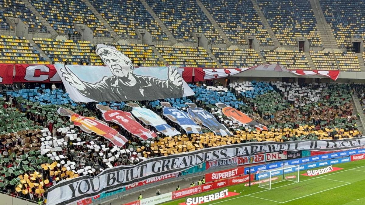 PCH, scenografie în amintirea lui Mircea Lucescu la Dinamo - Rapid, 26.04.2026