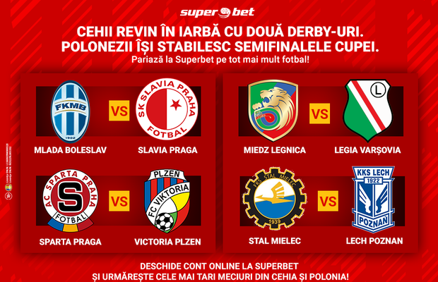 Două competiții revin puternic în oferta Superbet. Cehii și polonezii au ieșit din carantină și sunt gata pentru fotbal