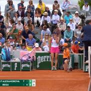 Irina Begu a fost aproape de descalificare în meciul cu Ekaterina Alexandrova / Captură Eurosport