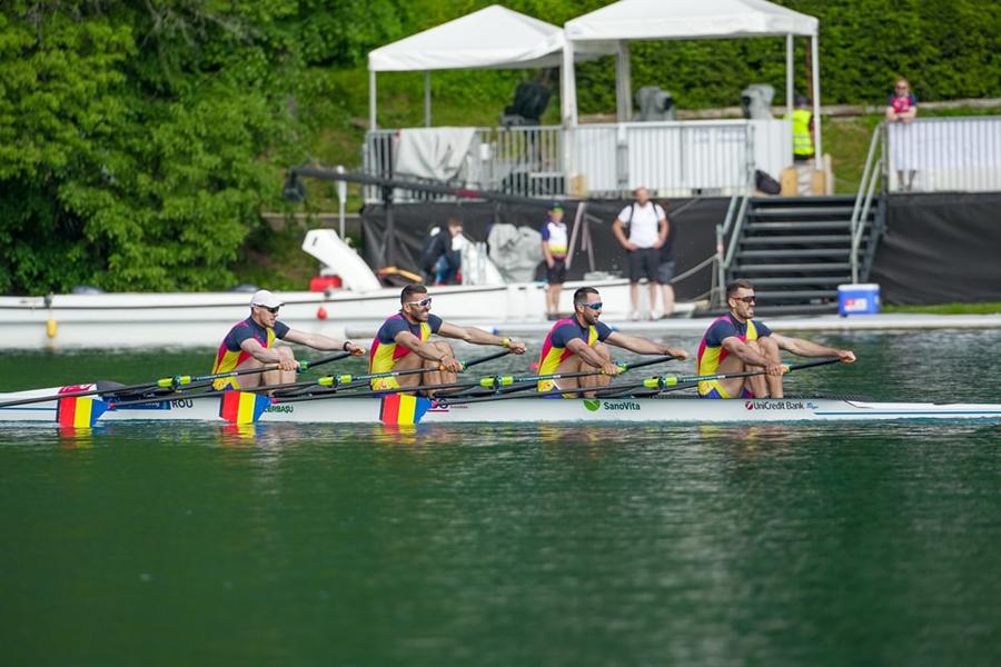 Echipajul de patru vâsle în acțune FOTO Balint Czucz Photography Urmează lupta pe medalii » România are deja opt echipaje în finalele în care se stabilesc podiumurile europene