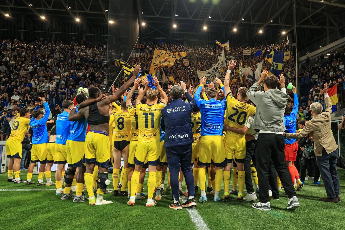 Imagini de la bucuria Parmei, după rămânerea în Serie A / foto: Imago