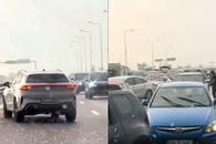 Panică pe A3 București - Ploiești: șoferii au întors pe autostradă și au mers pe contrasens ca să scape de grindină
