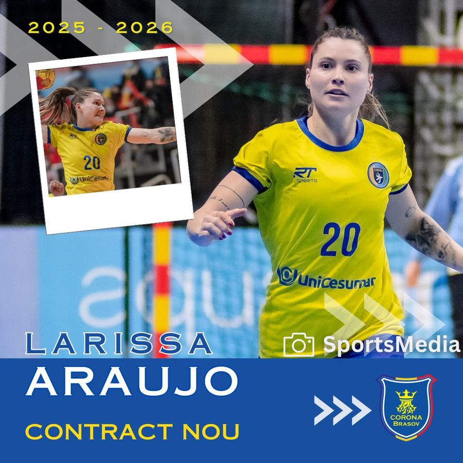Larrisa Araujo a semnat cu Corona Brașov / foto: Facebook „Vine, în sfârșit, la Brașov” » Vicecampioana României la handbal feminin a anunțat transferul pe care îl ratase vara trecută