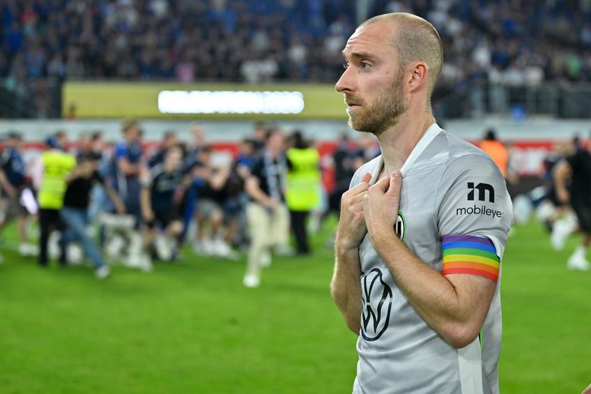 Christian Eriksen, căpitanul lui Wolfsburg, în șoc după retrogradare. Foto: Imago Images